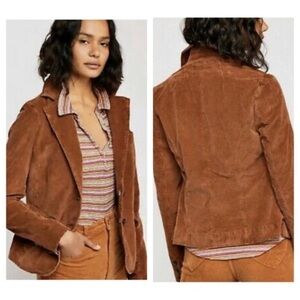 Free People Byron Corduroy Blazer Jacket Brown